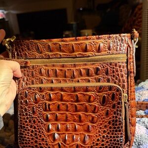 Brahmin Brown Embossed Leather Bag